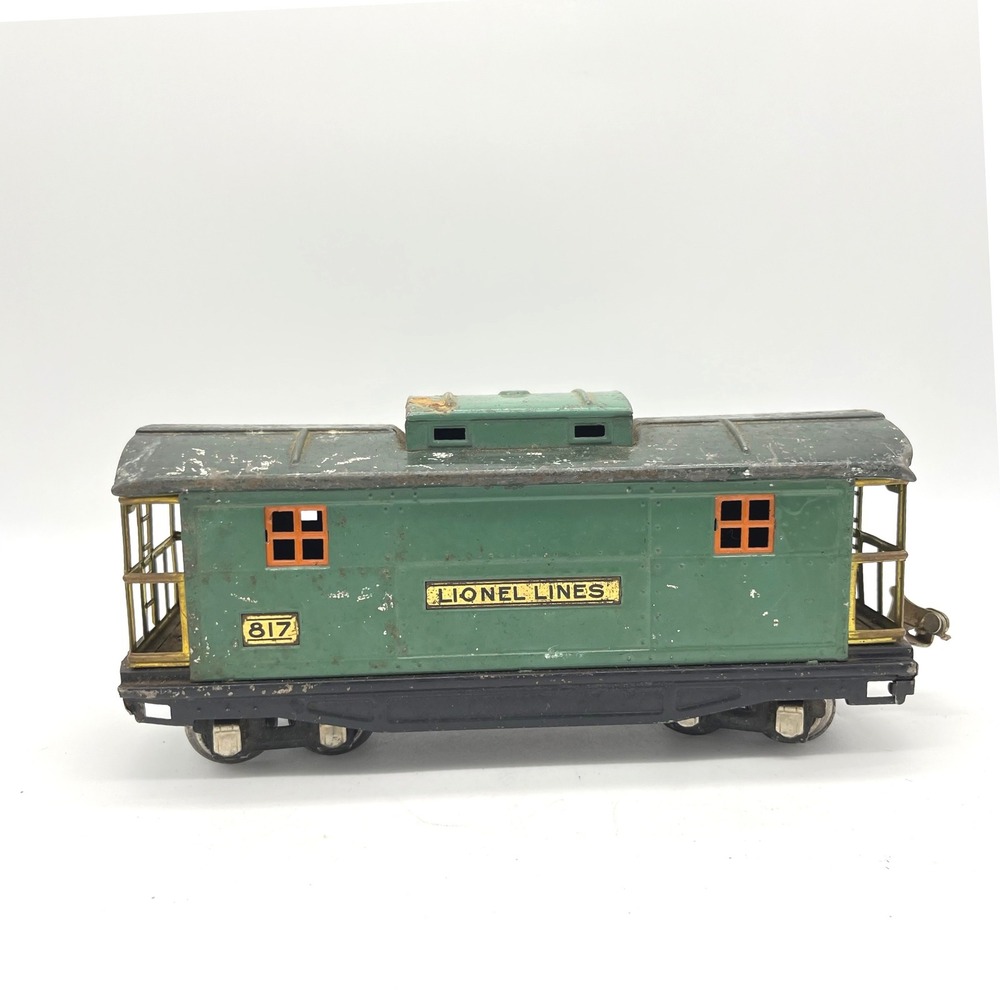 Vintage Lionel‎ Lines 817 Green Tin Caboose Toy Train Car
